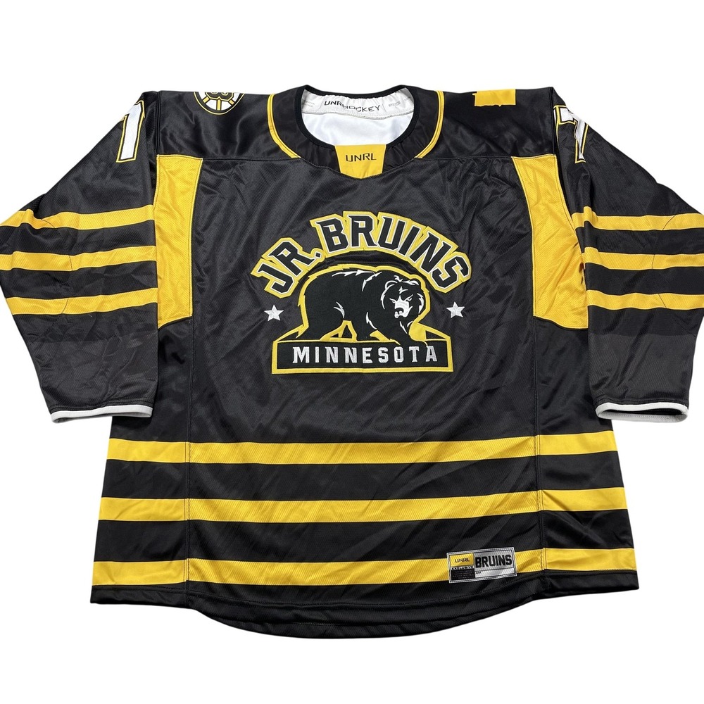 Minnesota Jr. Bruins Jersey Mens Large Black Hockey UNRL 77 Bear Logo Team